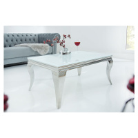 LuxD Dizajnový konferenční stolek Rococo bílý / stříbrný