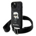 Kryt Karl Lagerfeld iPhone 14 6.1" hardcase black Crossbody Saffiano Monogram Ikonik (KLHCP14SCS