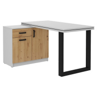 Psací stůl s komodou AGEPSTA typ 2, světle šedý/dub artisan