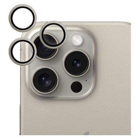 EPICO hliníkové na čočky fotoaparátu pro iPhone 15 Pro / 15 Pro Max 81312152000001 Přírodní tita