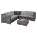 tectake 404298 zahradní ratanový nábytek siena - šedá/světle šedá - šedá/světle šedá