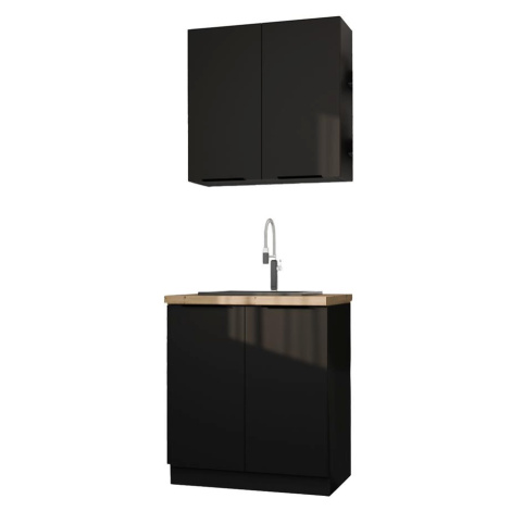 Kuchyňská linka Siena černá mat 80cm bez pracovní desky BAUMAX