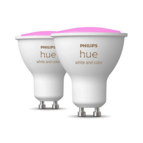 LED žárovka GU10 Philips Hue 2ks 4,2W (50W) White and Color Ambiance (2000-6500K/RGB) stmívateln