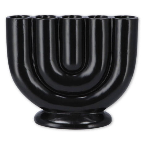 Černá keramická váza BUKAN 21 cm