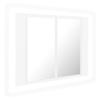 Shumee LED Koupelnová skřínka se zrcadlem - bílá, 60 × 12 × 45 cm