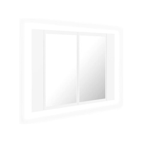 Shumee LED Koupelnová skřínka se zrcadlem - bílá, 60 × 12 × 45 cm