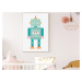 Pastelowe Love Dětský plakát ROBOT na zeď Zvolte rozměr: 30 x 40 cm