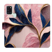 iSaprio flip pouzdro Pink Leaves pro Samsung Galaxy A21s