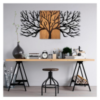 Nástěnná dekorace 150x70 cm strom dřevo/kov