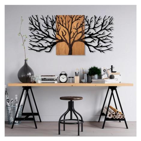 Nástěnná dekorace 150x70 cm strom dřevo/kov Donoci