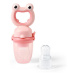 BABYONO Silikonová dudlík na krmení Frog pink 6m+