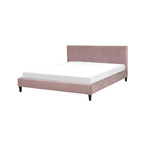 BELIANI postel FITOU 160 × 200 cm, sametová, růžová
