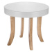 Somebunny Dětský kulatý stůl dřevěné nožičky - Bílá, 47 cm