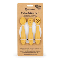 PETITE&MARS - Set 3 ks silikonových tréninkových lžiček Take&Match Intense Ochre 6m+