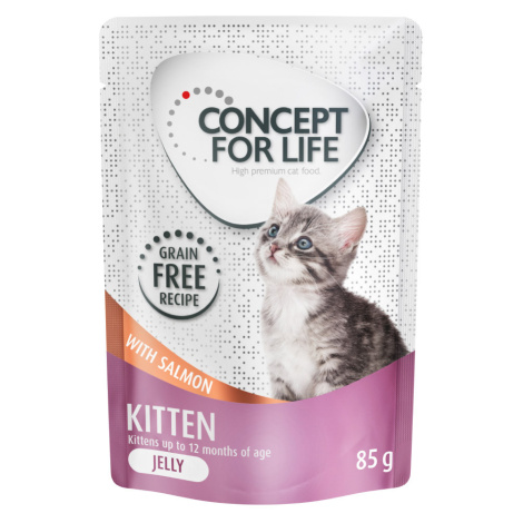 Výhodné balení Concept for Life bez obilovin 48 x 85 g - Kitten losos - v želé