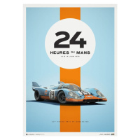 Umělecký tisk Porsche 917 - Gulf - 24h Le Mans - 1971 - Limited Poster Re-edition, Automobilist,