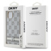 Zadní kryt DKNY PU Leather Checkered Pattern and Stripe pro Apple iPhone 15, béžová