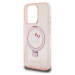 Hello Kitty IML Ringstand Glitter Kitty Head Logo MagSafe kryt iPhone 15 Pro Max růžový