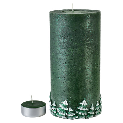 Mondex Vánoční svícen Les 24 cm zelený