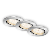 BRILONER 3ks sada LED vestavné svítidlo, pr. 8,6 cm, 5 W, chrom BRI 7219-038