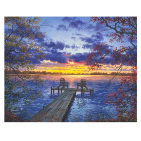 Figured ART Malování podle čísel - MOLO V ZÁPADU SLUNCE  na rámu 40 x 50 cm
