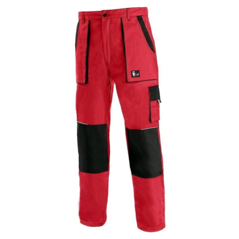 CXS Luxy Josef pracovní kalhoty do pasu červená-černá