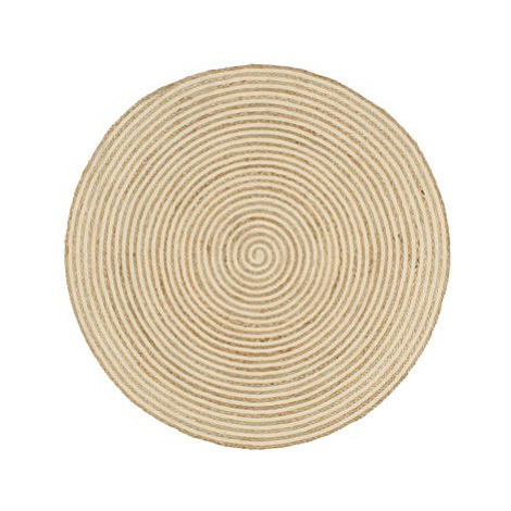 Ručně vyrobený koberec z juty spirálový design bílý 120 cm SHUMEE