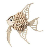 Dřevěné 3D puzzle dřevěná skládačka zvířata Zlatá rybka H010