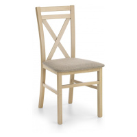 Dřevěná jídelní židle DARIUSZ – masiv, látka, více barev Dub sonoma / hnědá