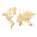 Mapa Gold world map with cities, Rossie, Blursbyai, (40 x 26.7 cm)