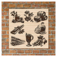 Dřevěný obraz na zeď - Svařené víno