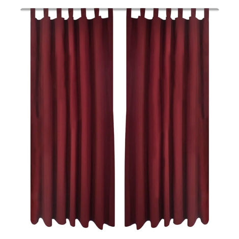 vidaXL Mikrosaténové závěsy s poutky 2 ks 140 x 225 cm vínové