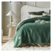 Zelený velurový přehoz na postel Feel 240 x 260 cm