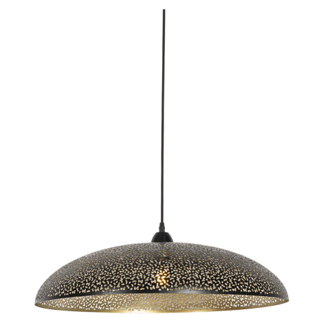 Industriální závěsná lampa černá se zlatou 60 cm - Japke QAZQA