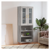 vidaXL Skříň highboard šedá sonoma 69,5 x 34 x 180 cm kompozitní dřevo