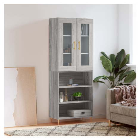 vidaXL Skříň highboard šedá sonoma 69,5 x 34 x 180 cm kompozitní dřevo