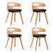 Jídelní židle 4 ks černé ohýbané dřevo a umělá kůže
