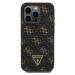 Zadní kryt Guess PU Leather 4G Triangle Metal Logo pro Apple iPhone 15 Pro, black