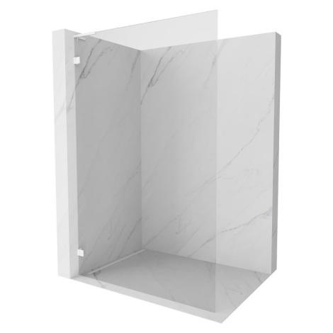 MEXEN/S Lunar L Sprchová zástěna WALK-IN levá 60 x 200, transparent 8 mm, bílá 830L-060-000-20-0