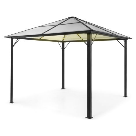 Blumfeldt Pantheon Solid Sky Ambient Solar, pavilon s šedou střechou, 3 × 3 m, polykarbonát, hli