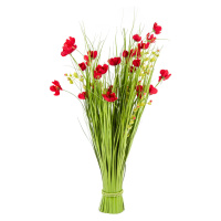 Vazba umělých lučních květin 80 cm, červená