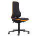 bimos Průmyslová otočná židle NEON ESD, kolečka, permanentní kontakt, látka, oranžový flexibilní