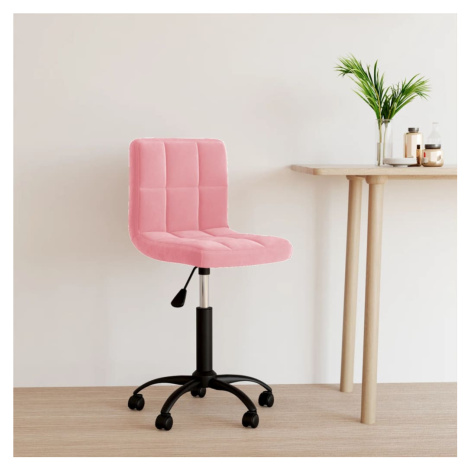 vidaXL Otočná kancelářská židle růžová samet
