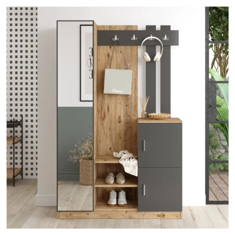 Předsíňová stěna Houseland Livia borovice Atlantic/antracitově šedá