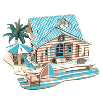 Woodcraft construction kit Dřevěné 3D puzzle Vila na Bali