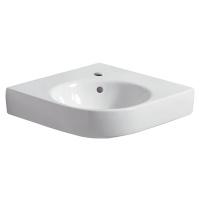 Geberit Selnova Compact - Rohové umývátko 695x615 mm, s přepadem, otvor pro baterii, bílá 501.50