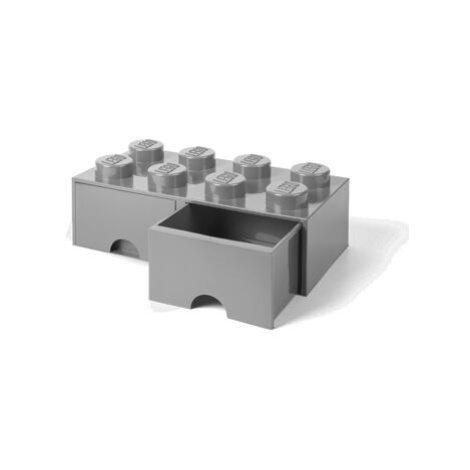 LEGO úložný box 8 s šuplíky - šedá