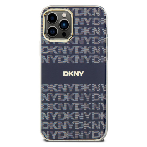 Zadní kryt DKNY PC/TPU Repeat Pattern Tonal Stripe Magsafe pro Apple iPhone 12/12 Pro, modrá