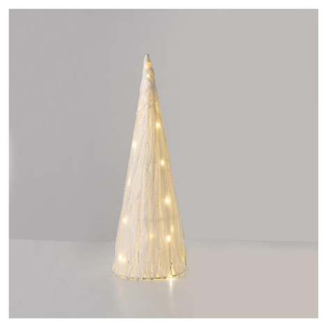 ACA Lighting bílý papírový kuželový strom 20 mini WW LED na baterie 3xAA, IP20 pr.18.5x50cm X112