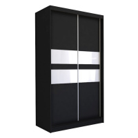Expedo Skříň s posuvnými dveřmi IRIS, černá/bílé sklo, 150x216x61